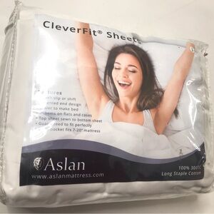 300 Thread Count White Cotton Deep Pocket King Flat Fitted Sheet WONT SLIP New